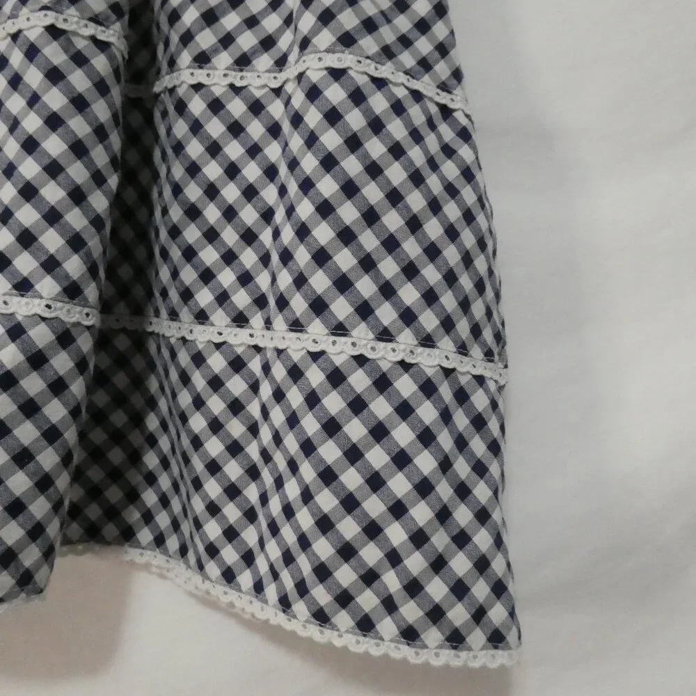 GIRANDOLA 24 months Made In Portugal Blue and White Checkered Summer Dress - Picture 16 of 16